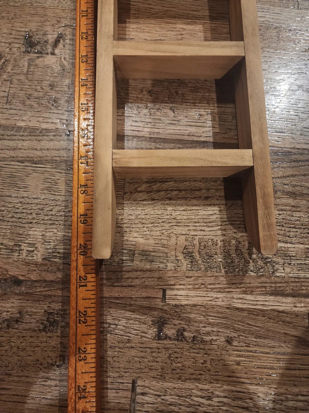 Wooden Trinket Wall Ladder - Natural Brown